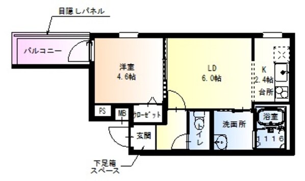 吉田駅 徒歩5分 2階の物件間取画像